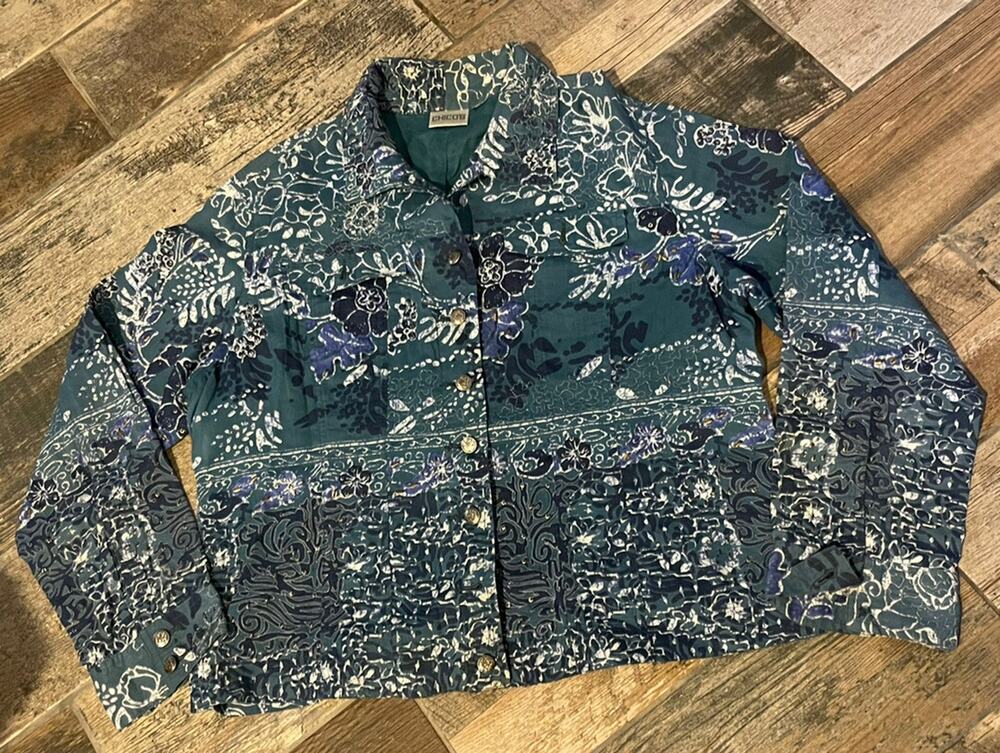 Vintage Jacket Chicos Design Multi Colored Button Up Women’s Size 3